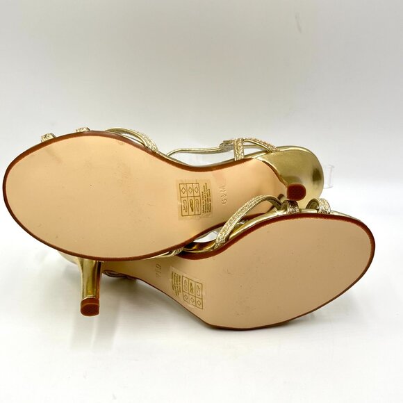 Touch‎ Ups Womens Size 6.5 Fran Gold Strappy Dress Sandals Heels Shoes - Picture 8 of 13